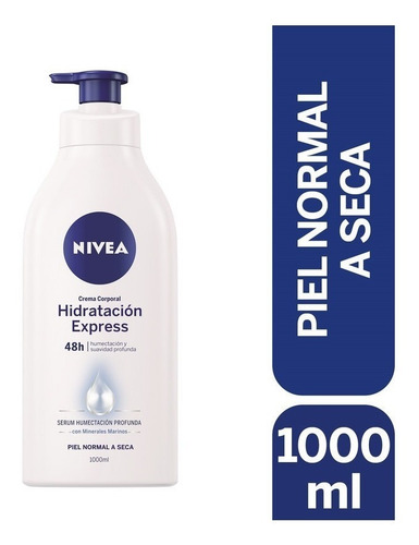 Imagen 2 de 3 de Crema hidratante para cuerpo Nivea Cuidado Corporal Hidratación Express en dosificador 1000mL