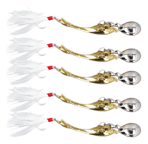 Isca De Pesca, 5 Peças De Metal Vib Lure Professional Rotati