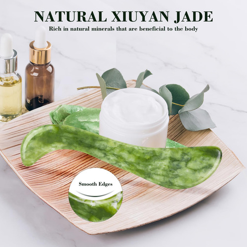 Herramienta De Masaje Gua Sha Con Piedra De Jade Tabla Guash