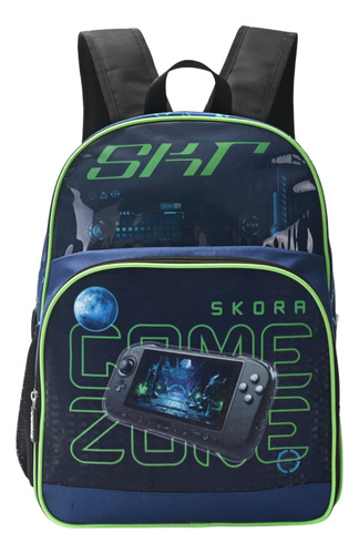 Mochila Skora 16 Pulgadas Escolar Reforzada Para Espalda Azul Gamer