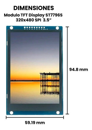 Modulo Tft Display St7796s 320×480 Spi 3.5 Pulgadas