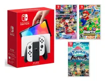Comprar Nintendo Switch Oled Blanco+pokémon Arceus+2 Juegos Mario