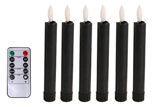 6 Piezas De Velas De Pilar Led Velas Cónicas Sin Llama