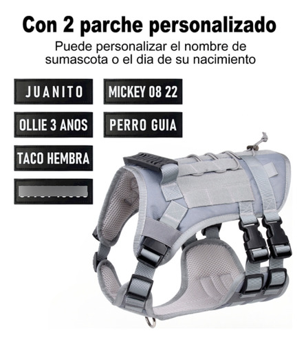 Táctico Pechera Arnés Con Correa Para Perro Mediano Grande