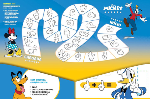 Livro Infantil Praticando Libras Com Mickey Disney - Matemática
