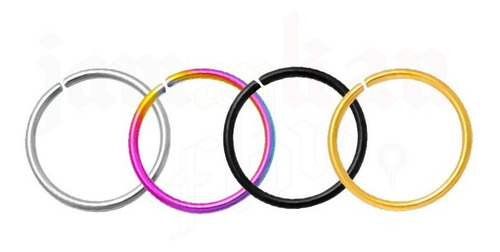 Imagen 4 de 8 de Piercing Ring Nariz Oreja Cartilago 4 Plugs Acero 12mm