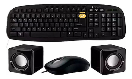 Teclado + Mouse + Parlantes + Pad Mouse Kit Altek Usb