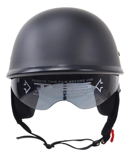 Plano Negro Motocicleta Cara Abierta Medio Casco Dot Xxl