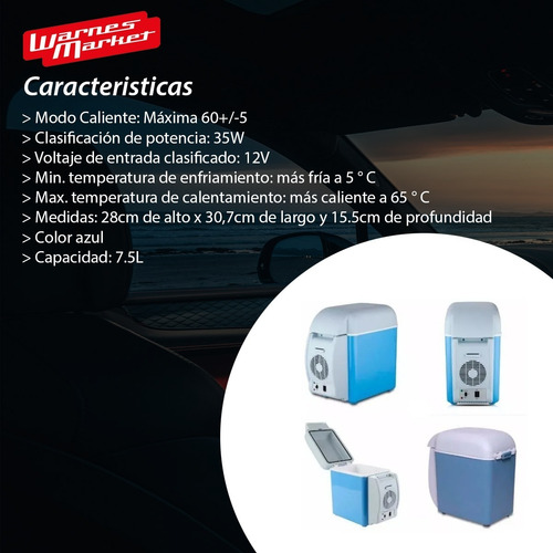 Imagen 2 de 9 de Conservadora Heladera Portatil Frio Calor Auto 7.5 Lts 12v