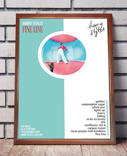 Harry Styles Poster Album Fine Line En Cuadro Para Colgar 