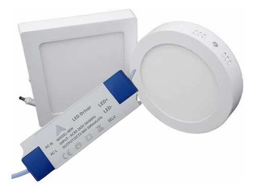 10 Reator Led Driver 48w Plafon Sobrepor Embutir 600m Bivolt Bi-volt