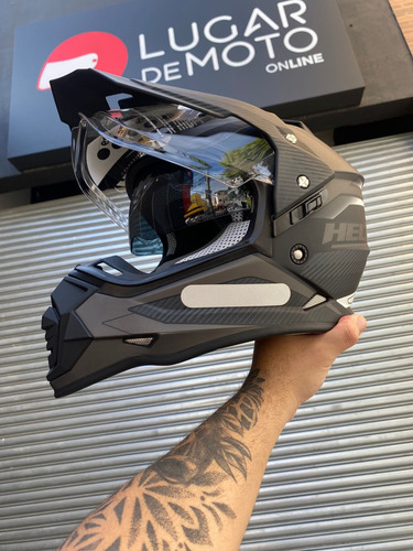 Capacete Trilha Helt Cross Vision Preto Mega Promoção Tam 58
