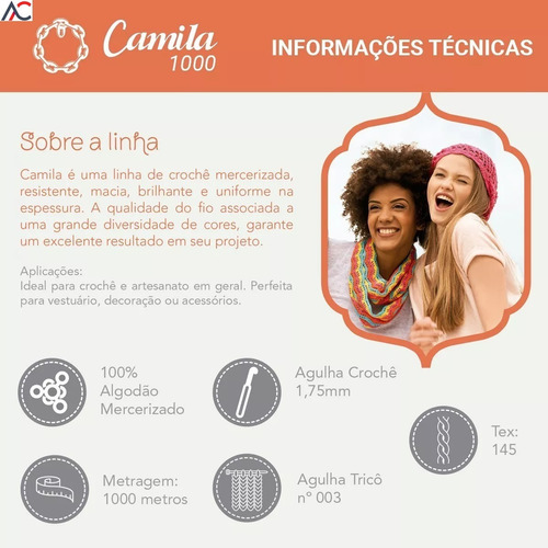Kit Linha Camila 1000 150g Tex 145 - Escolha Cores - 6 Un