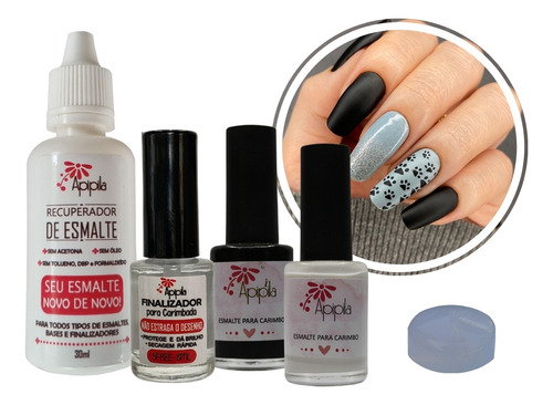 Kit Manicure Designer Unhas Apipila Decore Com Carimbo Unhas