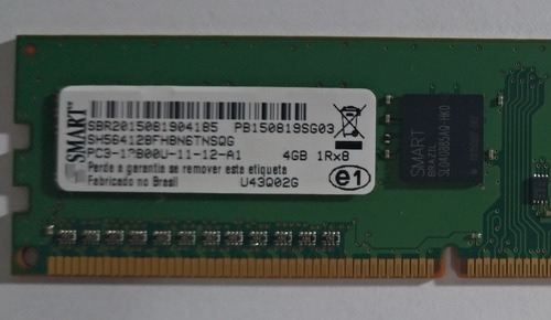 Memoria Smart 4 Giga Ddr3 1600 Mhz Memtest Ok Com Garantia!.