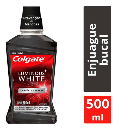 Enjuague Bucal Colgate Luminous White Carbón 500ml