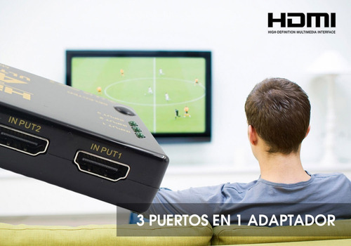 Switch Hdmi 3x1 4k Selector + Control Remoto Extensible 1.1m