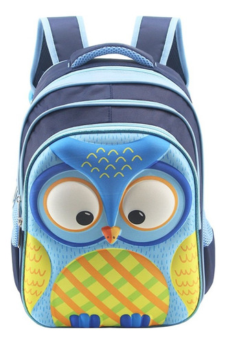 Mochila Escolar Niños Espalda Nene Nena Animales Jardin Color Búho