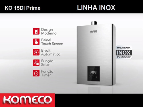 Aquecedor Komeco Ko16di Prime Glp 16 Litros Inox Digital