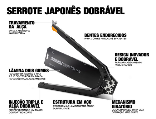 Serrote Tipo Japonês Dobrável 12 Toughbuilt Tb-h4-21-2x Nf
