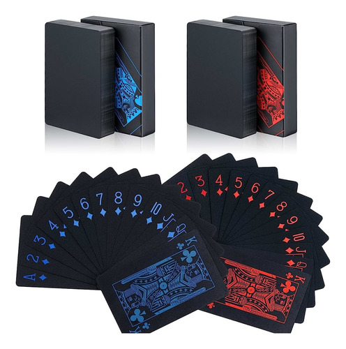 Pack 2 Naipe Cartas Barajas Españolas Azul Y Rojo, Poker