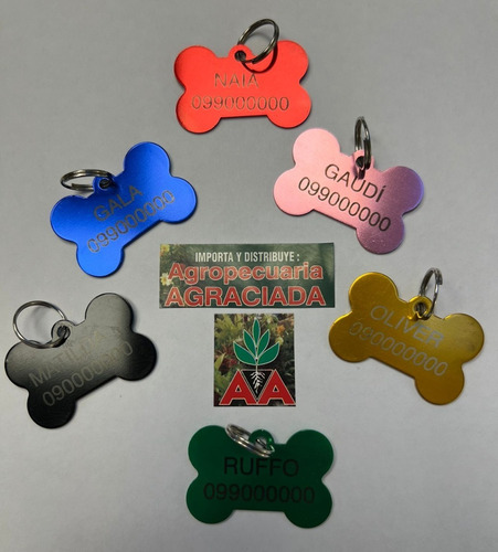 Imagen 10 de 10 de Chapitas Placas Identificadoras De Mascotas Grabadas Laser
