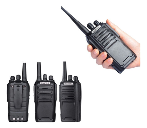 Kit 4 Walkie Talkie Baofeng Uv-6 Banda Dupla 128 Canais Ht Bandas De Freqüência Dual Band Cor Preto
