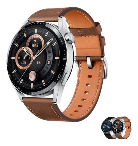 Reloj inteligente Blulory G9 Pro Smart Watch, carcasa NFC, color plata, pulsera, color marrón, bisel, color plateado