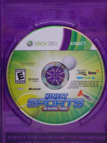 Kinect Sports Season Two Xbox 360 Original Mídia Física