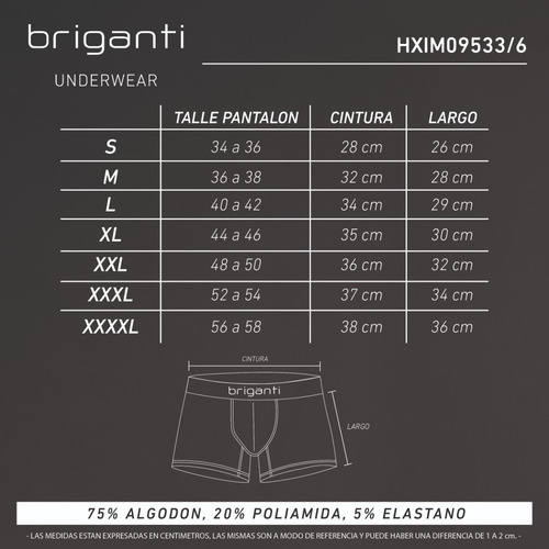 Imagen 8 de 10 de Pack X3 Boxer Hombre Algodon Briganti Calzoncillos Hxim09533