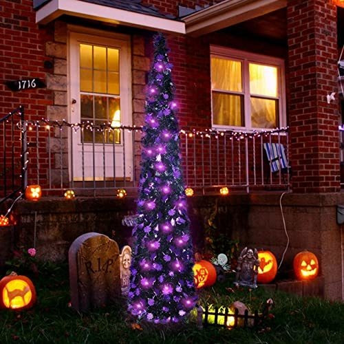 5ft Purple Halloween Tree Decoraciones Interior, 50 P6g96