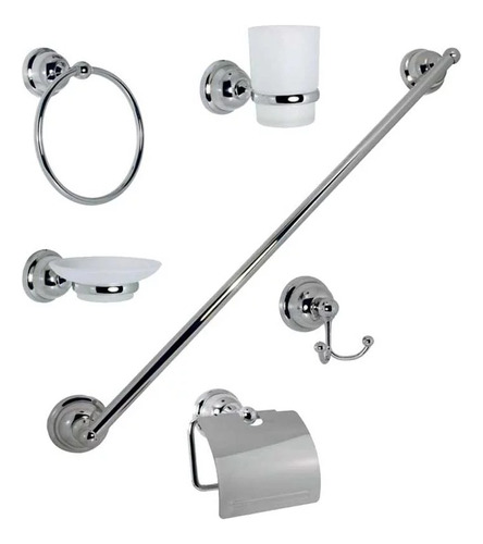 Juego Accesorios Para Baño Modelo Je-33c Cromo