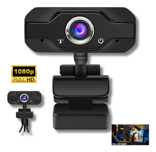 Webcam Para Streaming, Reuniões Online E Aulas Remotas Full Preto