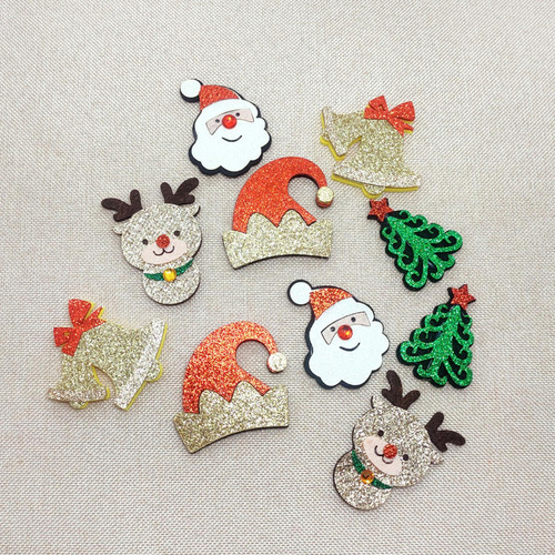 3 X 10 Piezas De Parches Navideños, Árbol De Papá Noel