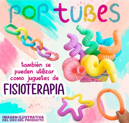 9 Pop Tubes Tubo Fidget Juguete Antiestres Sensorial Color 2