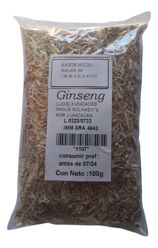 Ginseng 100g Lleve 3 Pague Solo 2