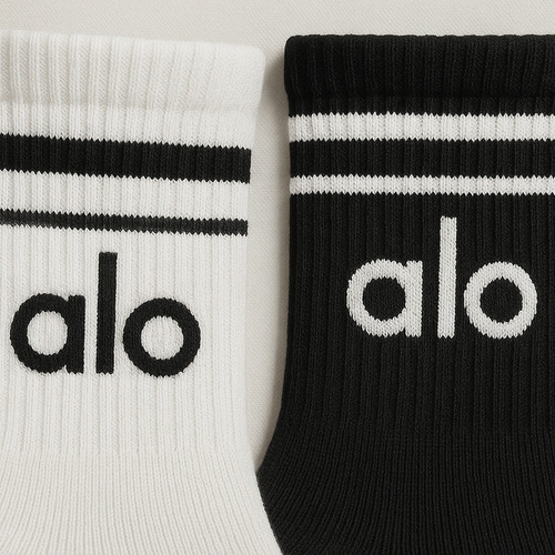 6 Calcetas Alo Yoga Unisex Algodón Tobilleras Unitalla Blanco/negro Alo Unitalla