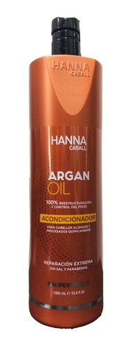 Acondicionador Hanna Caball Aceite De Argan 1 Litro Sin Sal 