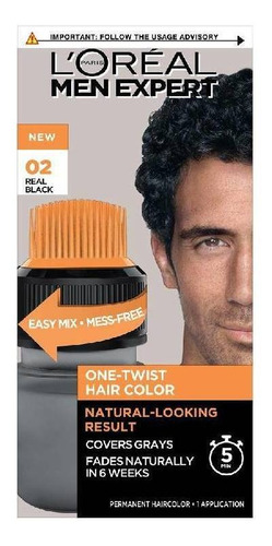 Kit Tinta L'Oréal Paris  Excell 5' Men expert excell 5' tono 2 real black para cabello