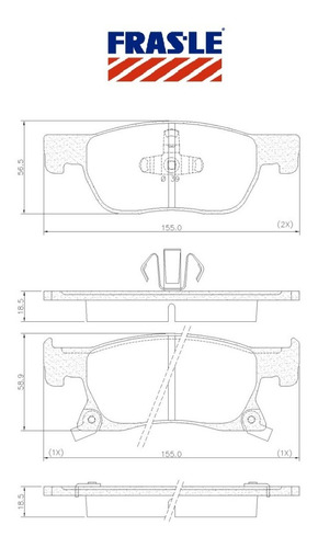 Pastilhas Freio Dian Tras Gm Cruze Turbo 1.4 16v 2020 Frasle