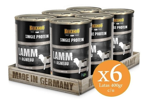 6 X Alimento Perro Belcando Single Protein Cordero 400g Np