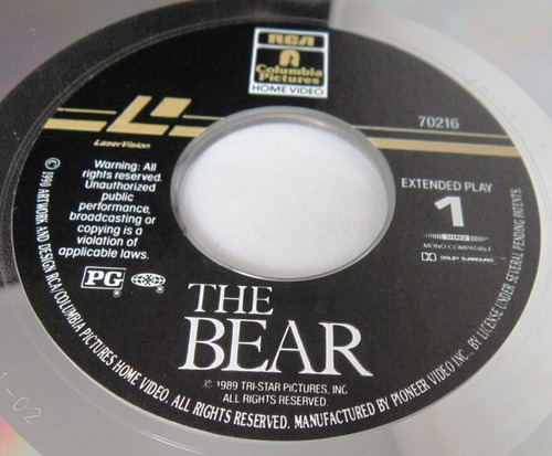 L'ours / The Bear / El Oso Laserdisc Importado Usa