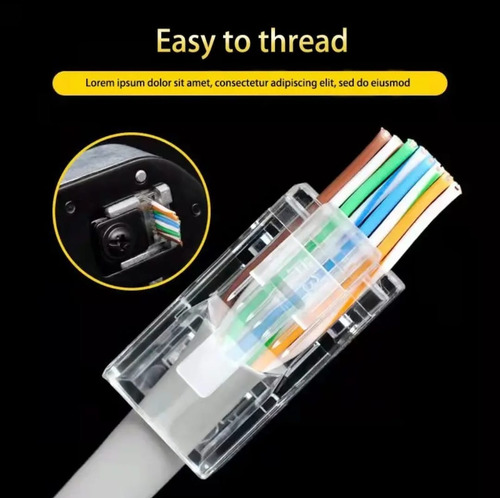 20 Conector Rj45 Cat6 Internet Conector De Red