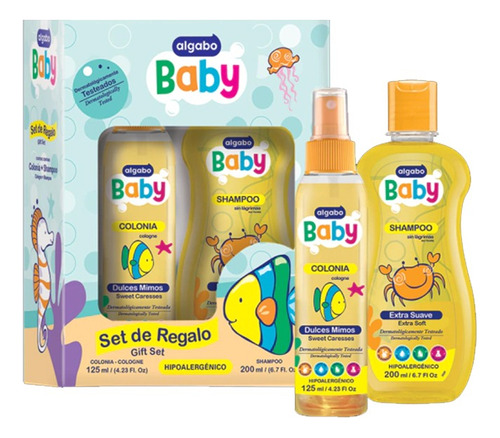 Set Regalo Bebe Algabo Shampoo 200ml + Colonia 125ml 