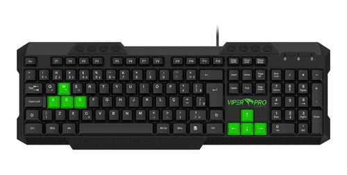 Teclado Gamer Membrana Python Viper Pro Preto