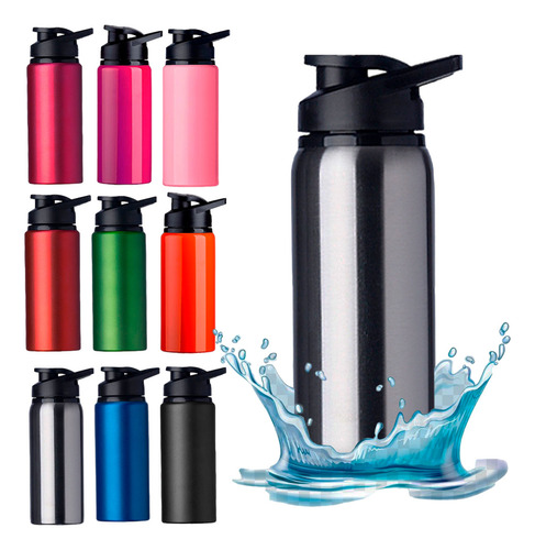 Garrafa Squeeze Para Academia Aço Inox 600ml Antivazamento