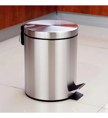 Lixeira Inox 5 Litros Cesto Com Pedal E Balde Removivél