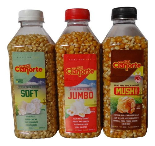 Trio Milho Pipoca Tipo Mushroom + Jumbo + Soft