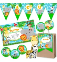 Comprar Kit Imprimible Animalitos De La Selva + Candy Bar + Pizarra