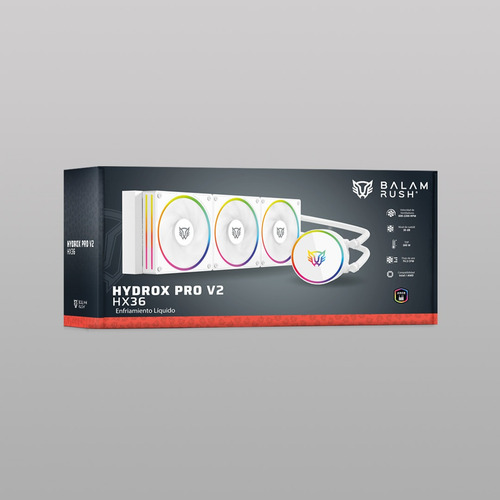 Enfriamiento Liquido 360 Hydrox Pro V2 Hx36 Rgb Tdp 300 W Led Blanco